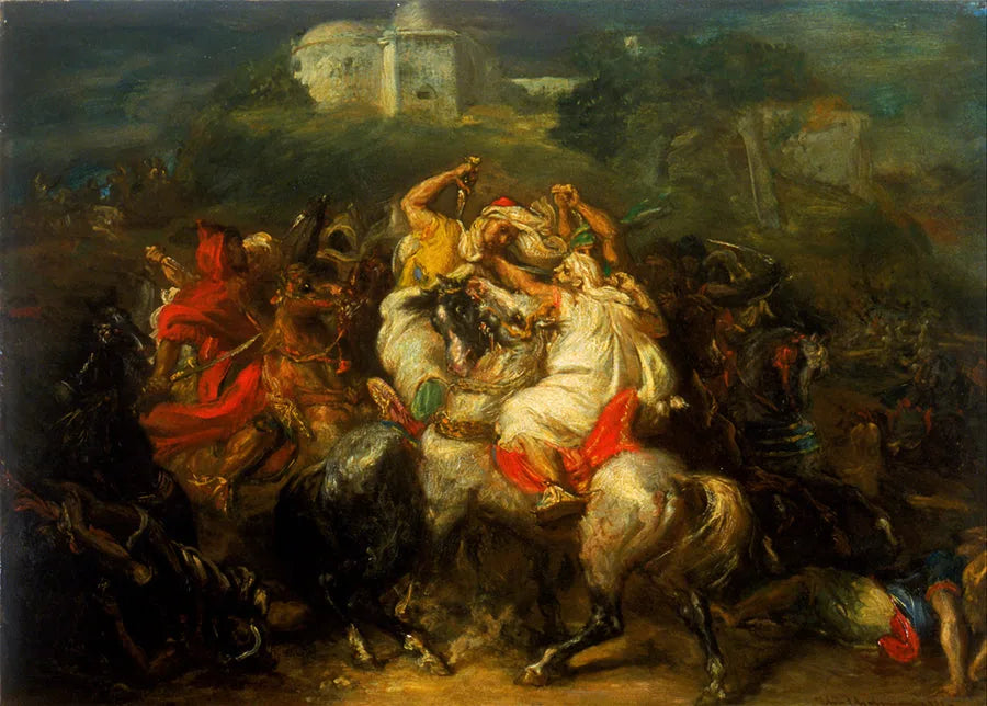 Arabialaiset ratsastajat taistelussa - Théodore Chassériau