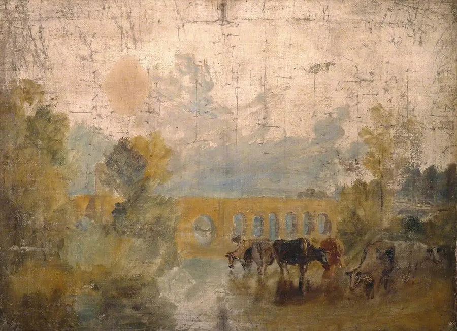Caversham-silta karjan kanssa vedessä - J. M. W. Turner
