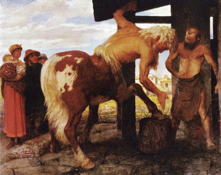 Kyntäjänsärrä kylän sepällä - Arnold Böcklin