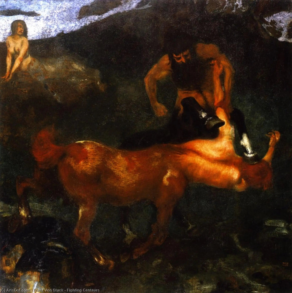 Centaure en Combat - Franz Von Stuck image 1 copie de tableau peinte à la main