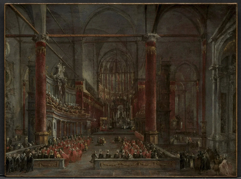 Pappiskonferenssi Venetsian Pyhän Johannes Kastajan kirkossa, 1782 - Francesco Guardi