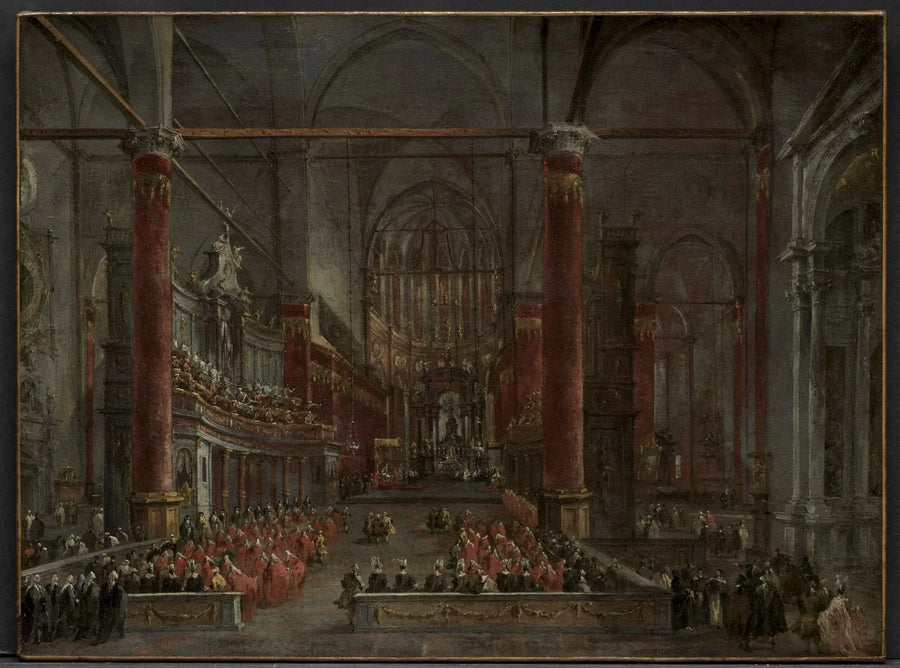 Pappiskonferenssi Venetsian Pyhän Johannes Kastajan kirkossa, 1782 - Francesco Guardi