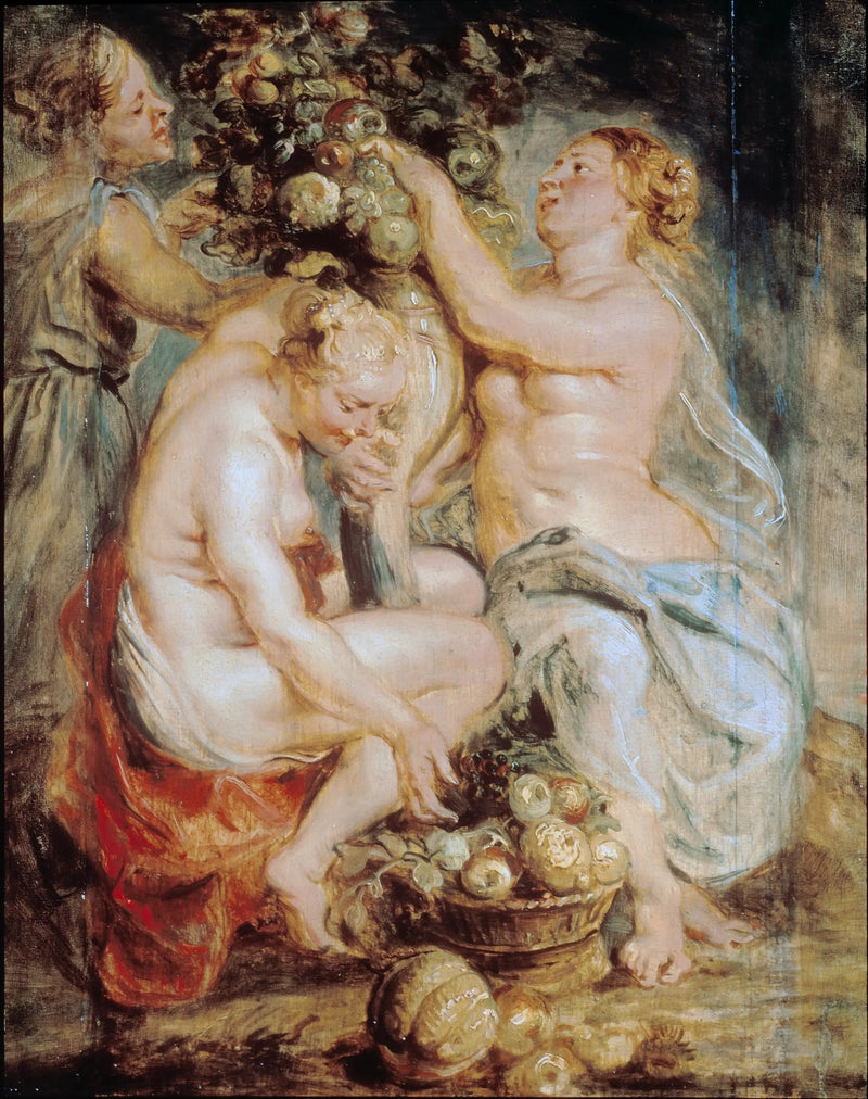 Cérès ja kaksi nymfiä runsaan kornin kanssa - Peter Paul Rubens