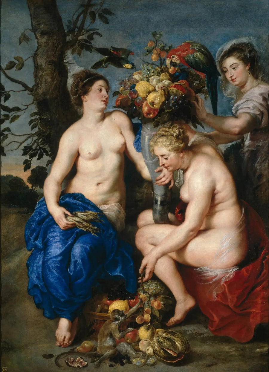 Cérès ja kaksi nymfiä - Peter Paul Rubens