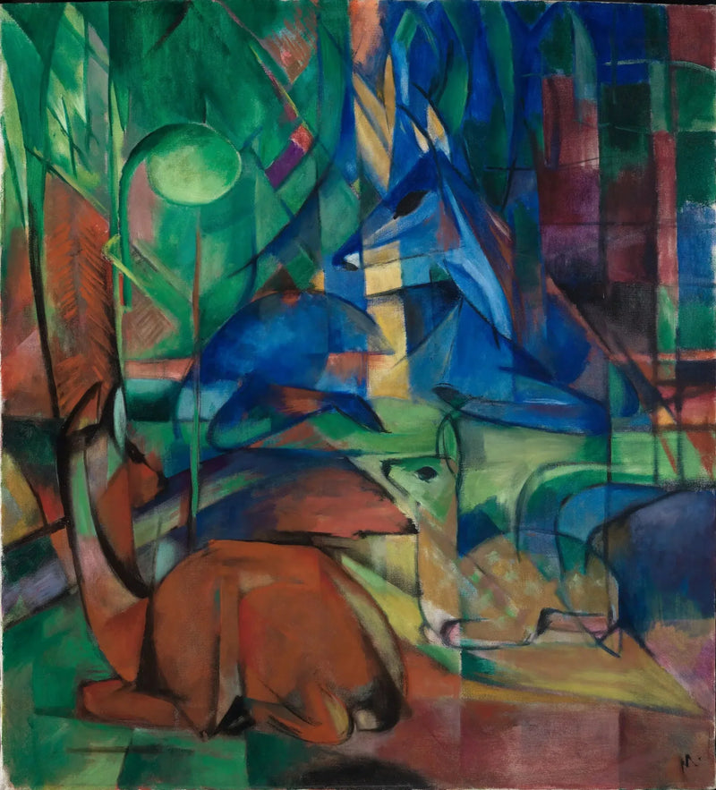 Hirvi metsässä II - Franz Marc