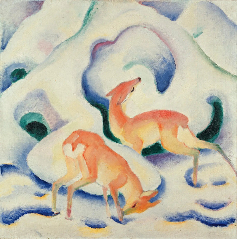 Hirvi lumessa - Franz Marc
