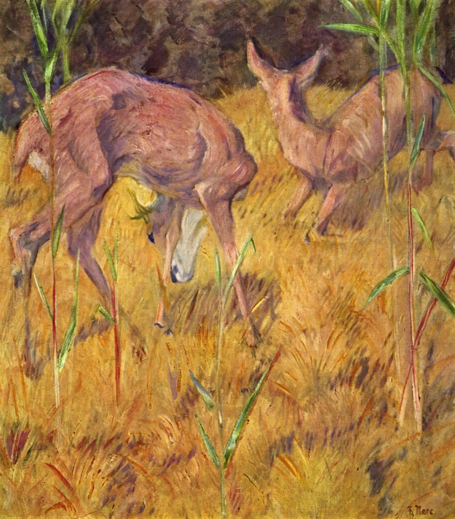 Peura ruohikossa - Franz Marc