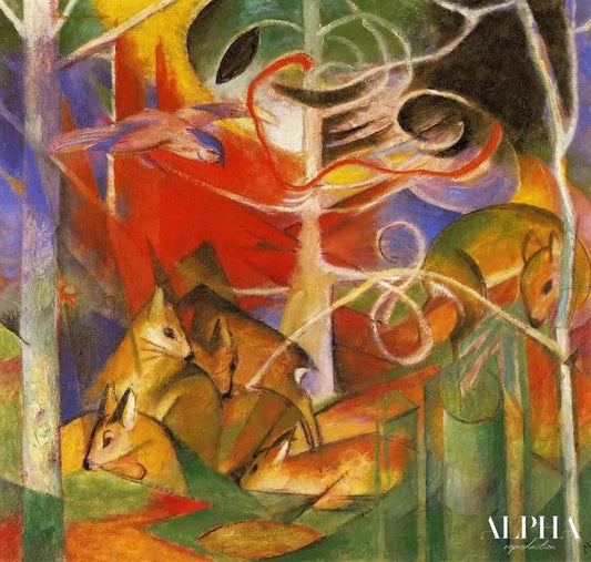 Cerfs dans la forêt I - Franz Marc - Reproductions de tableaux et peintures haut de gamme