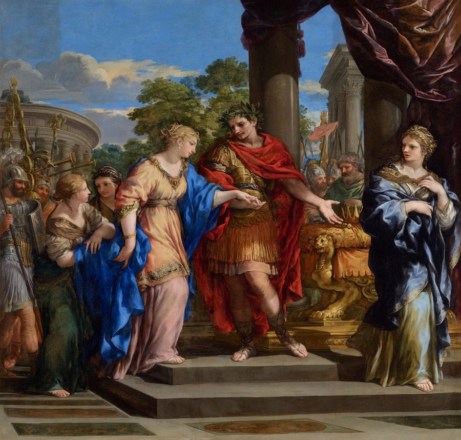 Caesar palauttaa Kleopatran Egyptin valtaistuimelle - Pietro da Cortona