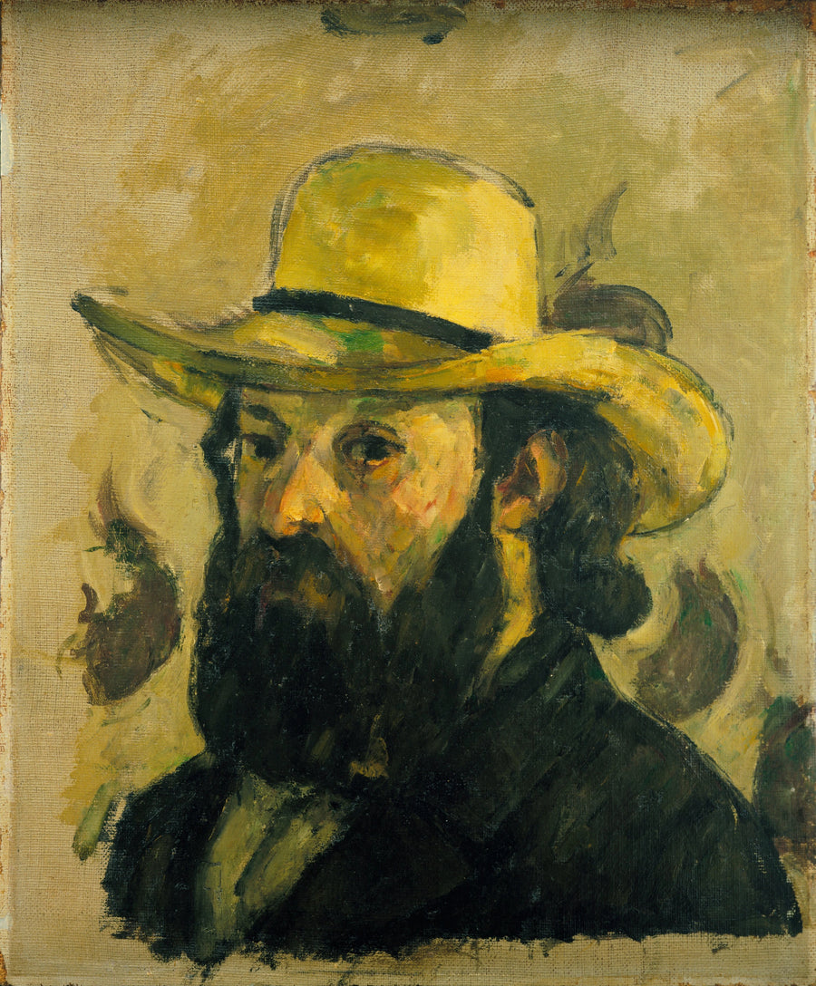 Taiteilijan muotokuva olkihattu päässään - Paul Cézanne