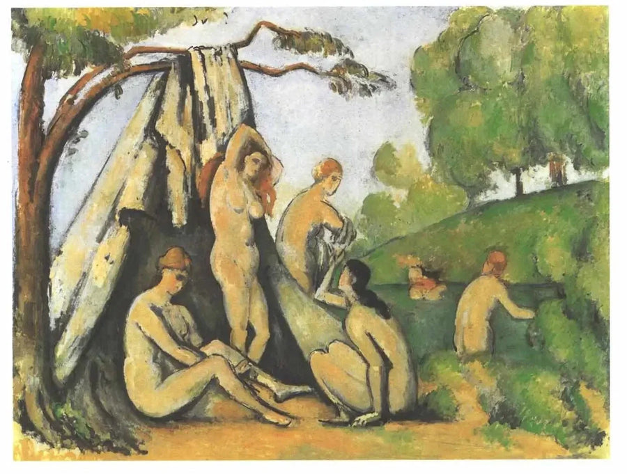 Uimareita teltan edessä - Paul Cézanne