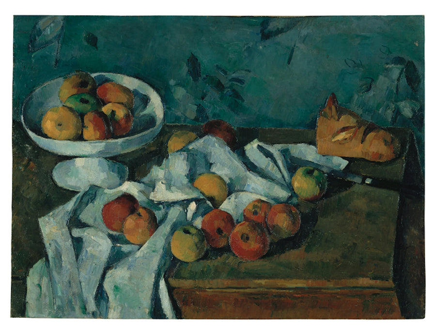 Hedelmäteline, omenoita ja leipäpalasia - Paul Cézanne
