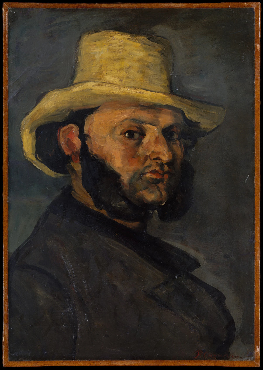 Mies olkihattu päässään - Paul Cézanne