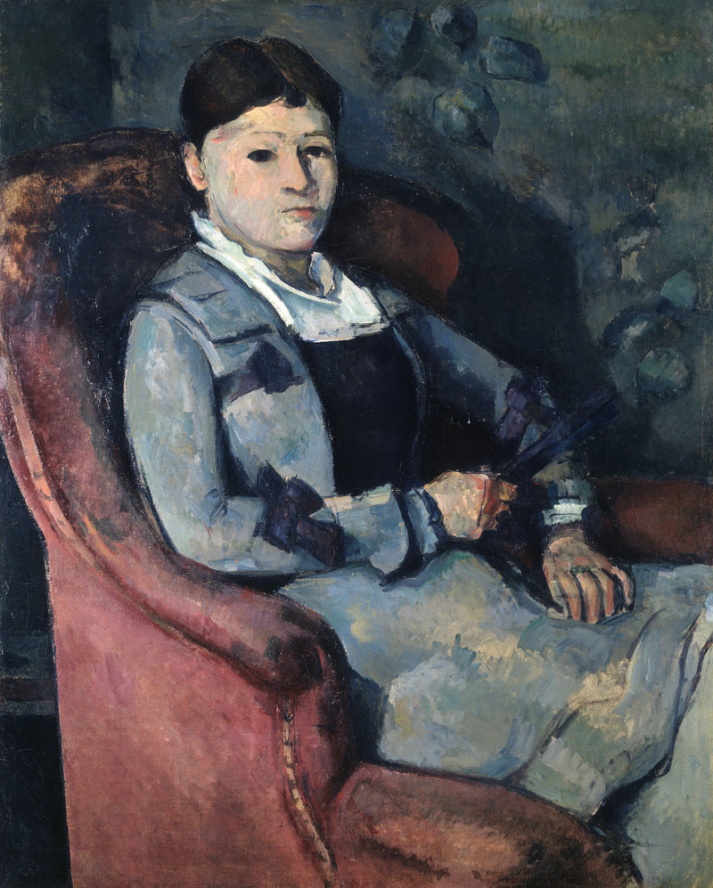 Rouva Cézanne viuhkansa kanssa - Paul Cézanne