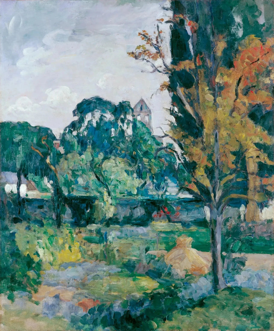 Maisema kellotapulin kanssa - Paul Cézanne