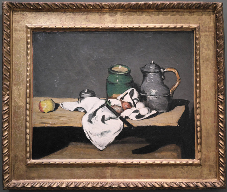Vihreä ruukku ja tinainen vedenkeitin - Paul Cézanne