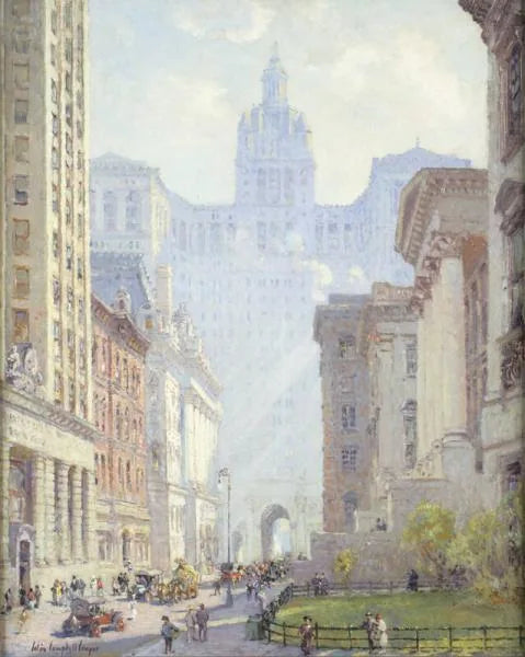Chambers Street ja kaupungintalo, New York. -Colin Campbell Cooper