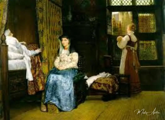 Chambre de naissance XVIIe siècle - Lawrence Alma-Tadema Reproductions de tableaux à la peinture à l’huile