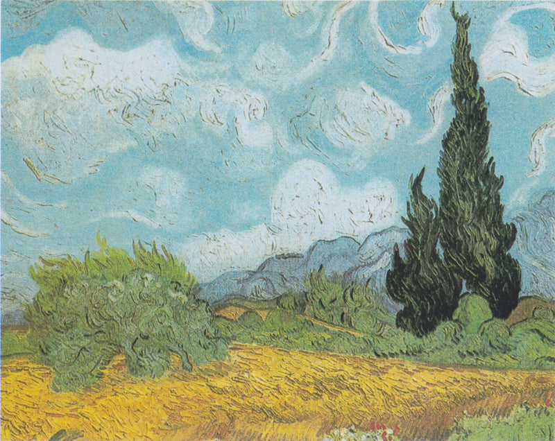 Vehnäpelto ja sypressi - Vincent van Gogh