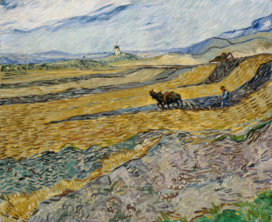 Suljettu pelto ja kyntäjä - Vincent van Gogh
