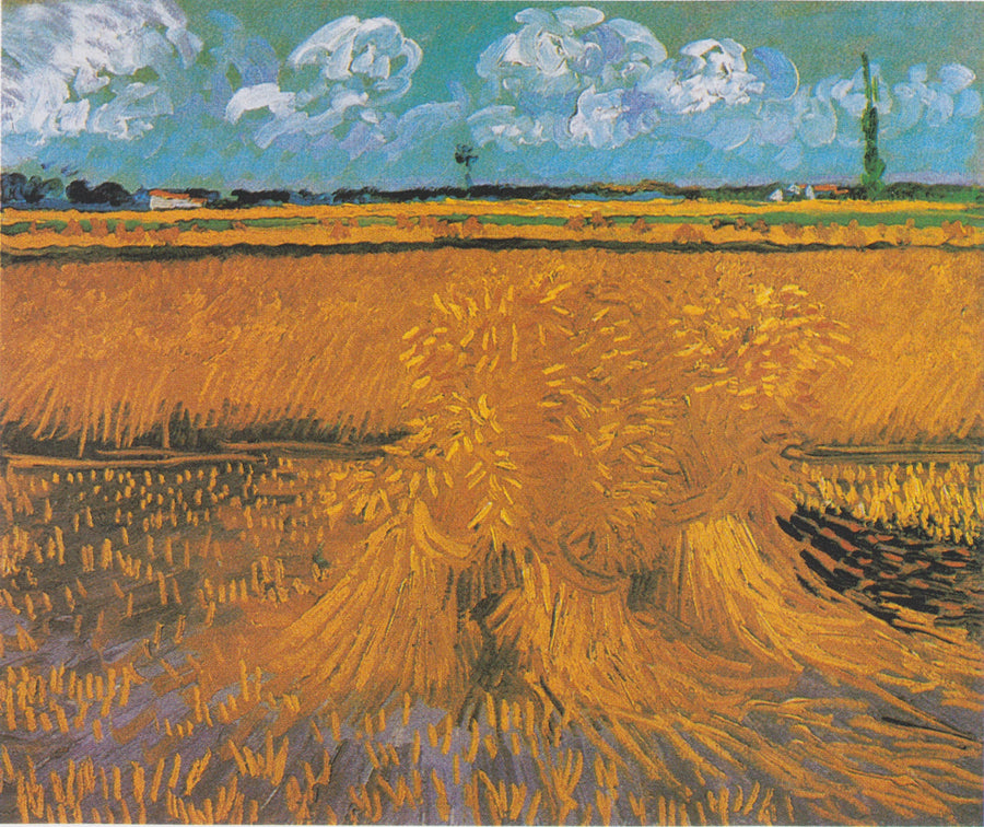 Viljakenttä olkikimpuilla - Vincent van Gogh