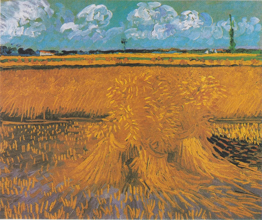 Viljakenttä olkikimpuilla - Vincent van Gogh