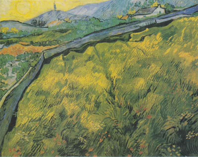 Kevätvehnäpelto auringonnousun aikaan - Vincent van Gogh