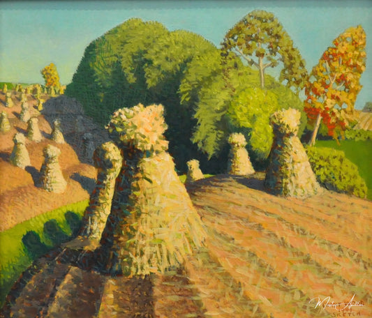 Champ de maïs Iowa - Grant Wood - Reproductions de tableaux et peintures haut de gamme