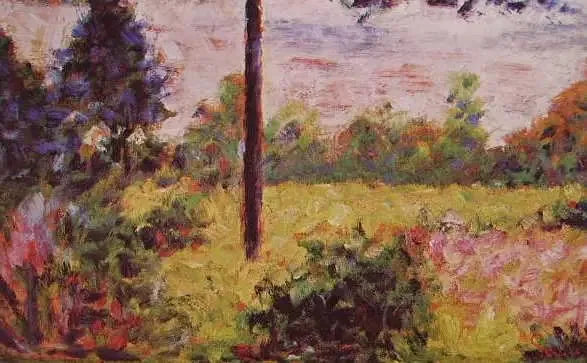 Puistomaiset kentät Barbizoniin - Georges Seurat