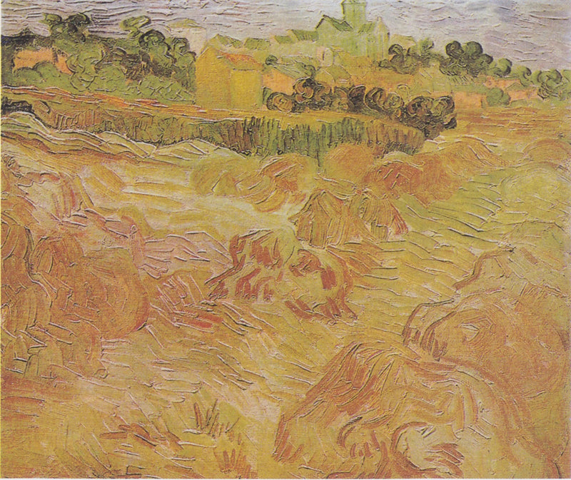 Viljapellot Auversin taustalla - Vincent van Gogh
