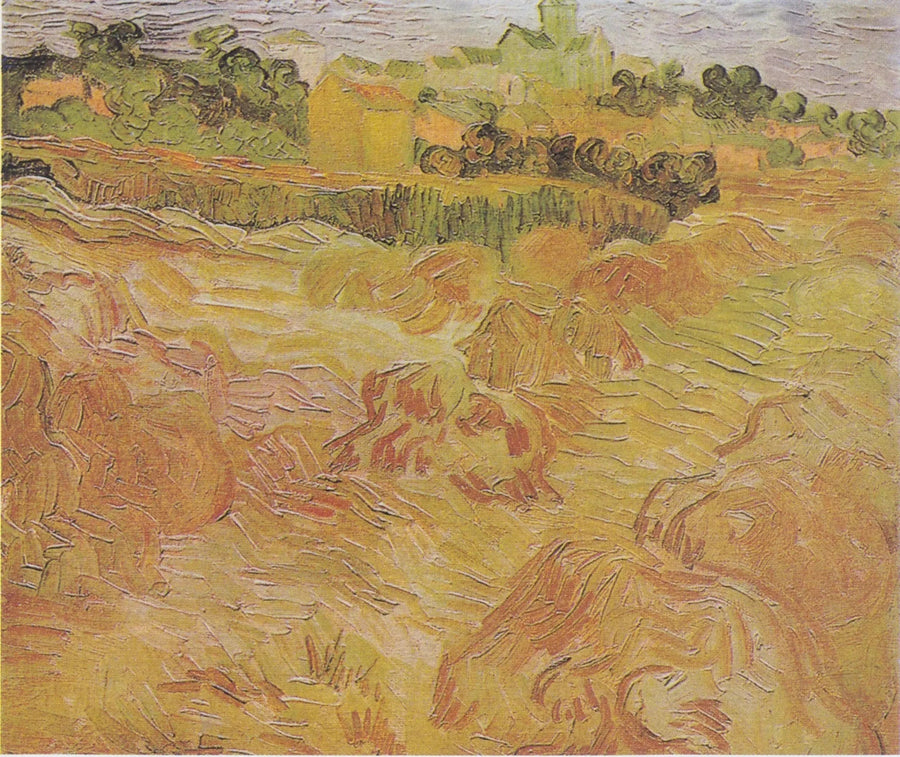 Viljapellot Auversin taustalla - Vincent van Gogh