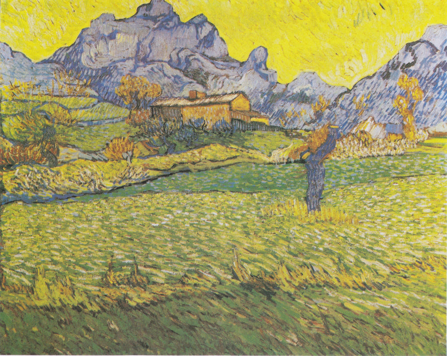 Vehnäpelto vuoristomaisemassa - Vincent van Gogh