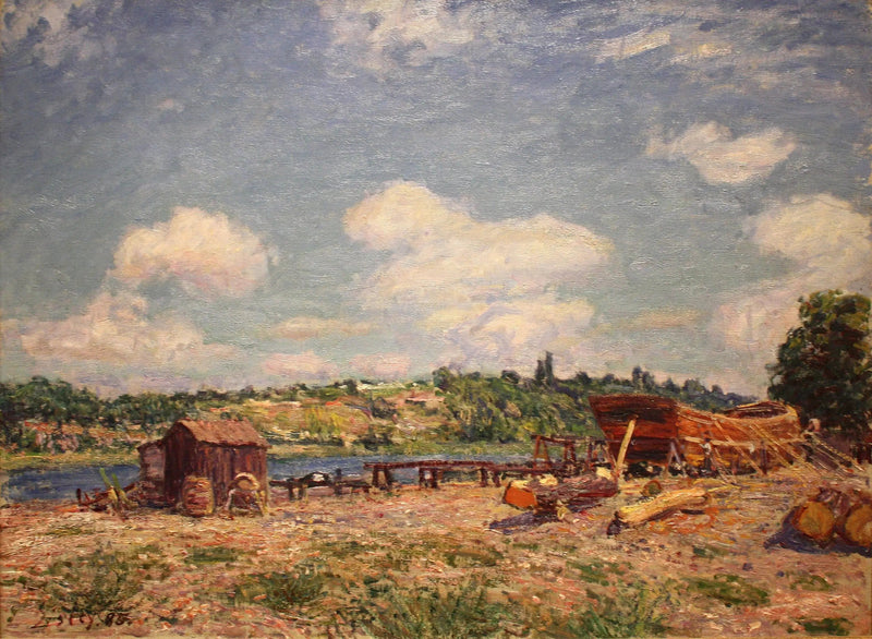 Laivatelakka Saint-Mammès'ssa - Alfred Sisley
