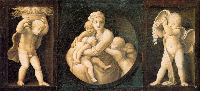 Hyväntekeväisyys, 1507 - Raphaël, predella Baglioni