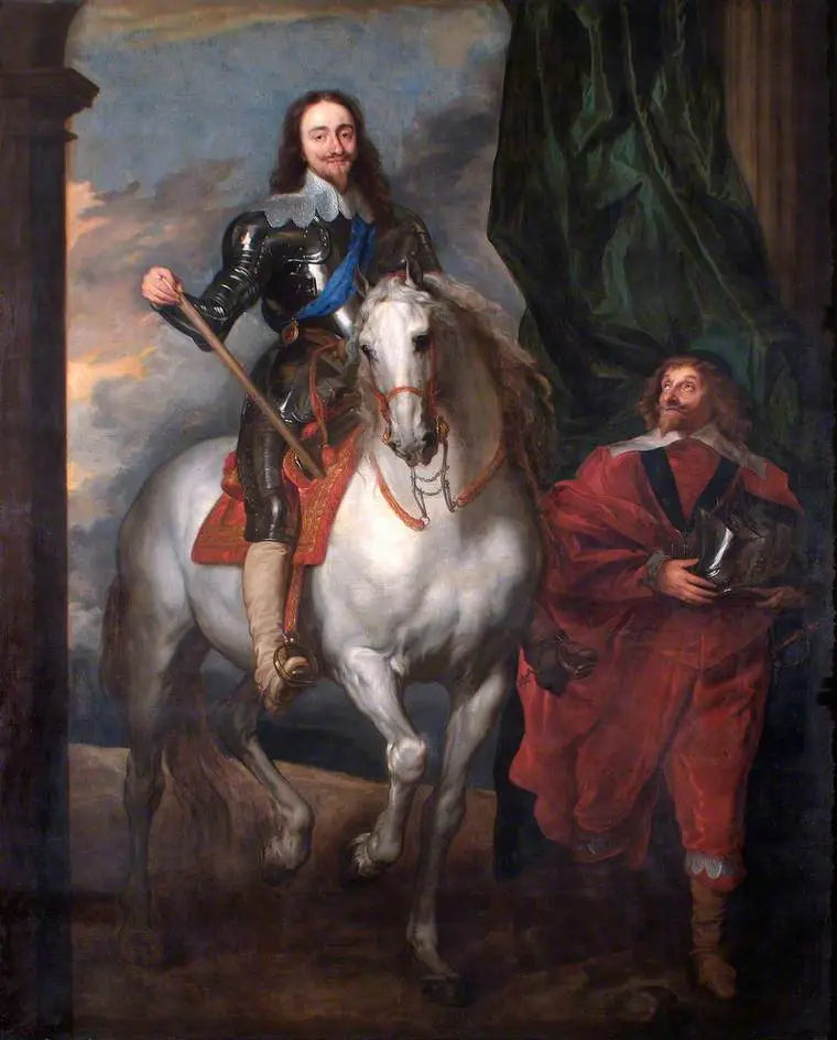 Kaarle I (1600-1649), ratsain herra de Saint-Antoine kanssa - Antoine van Dyck
