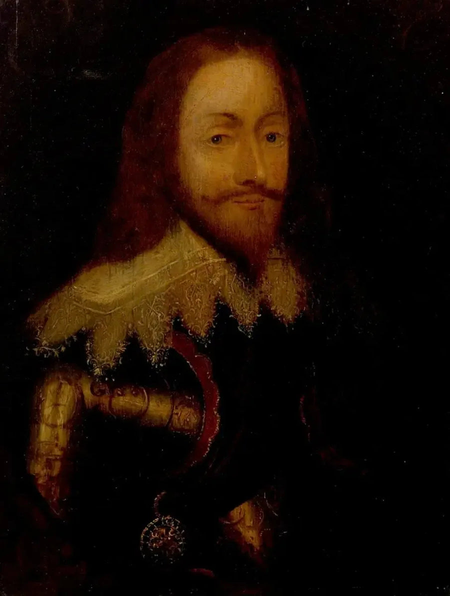 Kaarle I (1600-1649), panssaroituna ja pitäen Ritarikuntaa - Antoine van Dyck