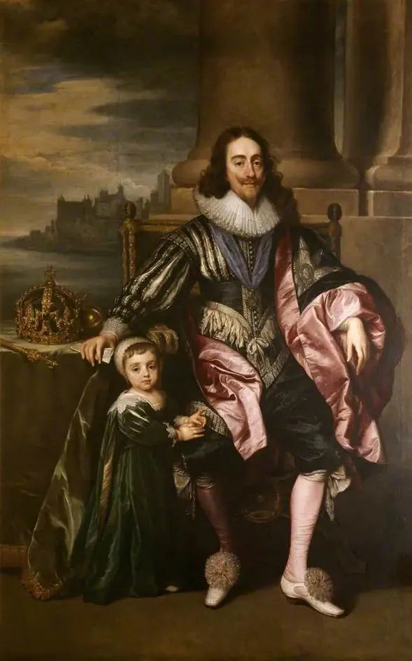 Kaarle I (1600-1649) ja prinssi Kaarle (1630-1685) - Antoine van Dyck