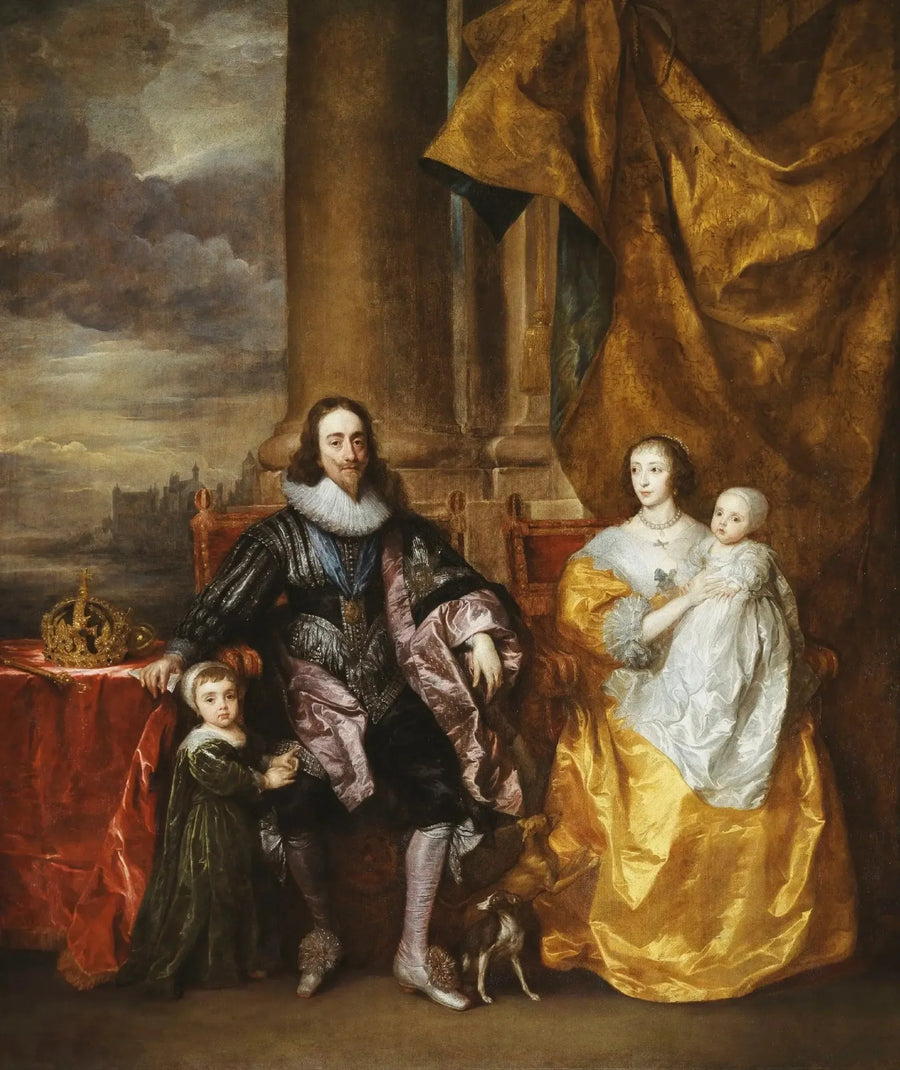 Kaarle I ja Henriette Marie heidän kahden vanhimman lapsensa, prinssi Charlesin ja prinsessa Maryn kanssa - Antoine van Dyck