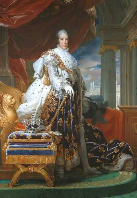 Kaarle X (1757-1836), kruunajaispukineessa - François Gérard