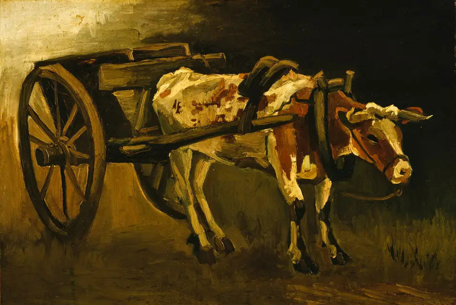 Vaunu punaisen ja valkoisen härän kanssa - Vincent van Gogh
