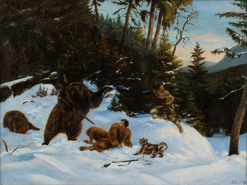 Karhunmetsästys - Bruno Liljefors