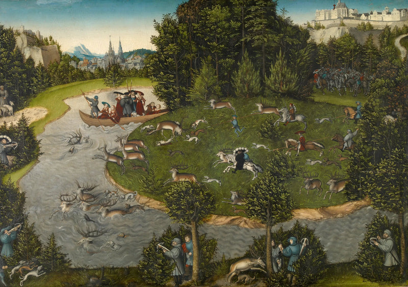 Herttuanpeuran metsästys Frédéric le Sage - Lucas Cranach vanhainen