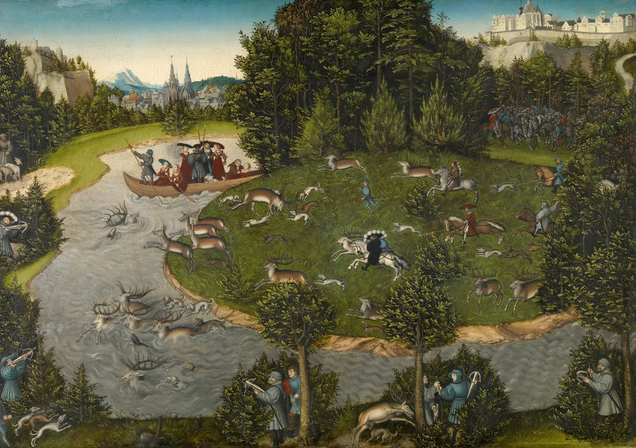 Herttuanpeuran metsästys Frédéric le Sage - Lucas Cranach vanhainen