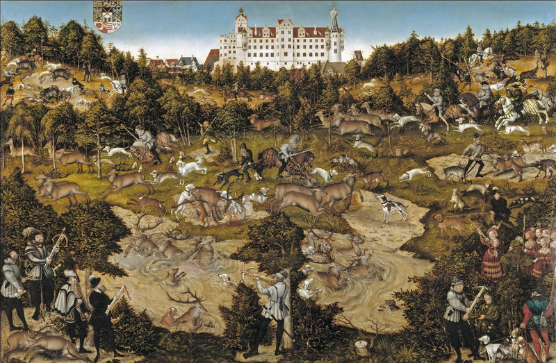 Torgau'n linnanmetsästys kuningas Kaarle V:n kunniaksi - Lucas Cranach vanhempi