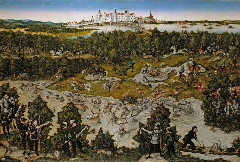 Torgau'n linnanmetsästys Ferdinand I:n kunniaksi - Lucas Cranach vanhempi