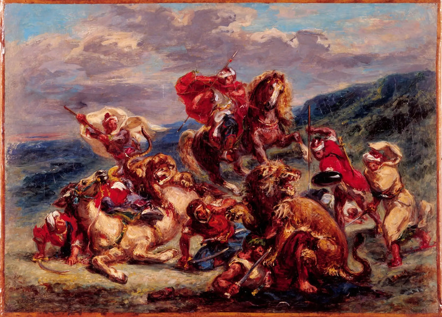 Leijonan metsästys - Eugène Delacroix
