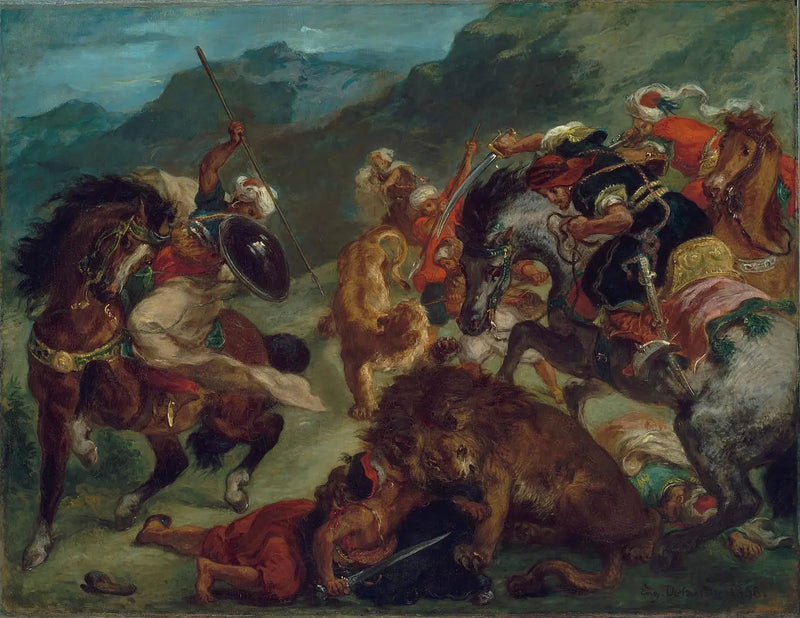 Leijonan metsästys - Eugène Delacroix