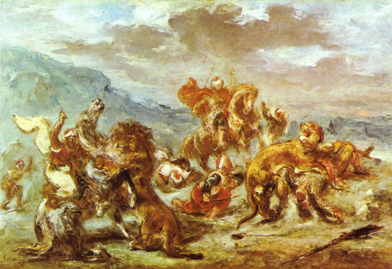 Leijonan metsästys - Eugène Delacroix