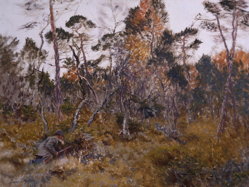 Hirvenmetsästys - Bruno Liljefors
