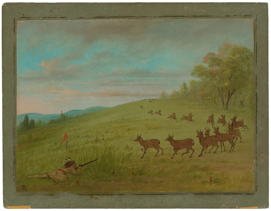 Antiloopin metsästys - Assinneboine - George Catlin
